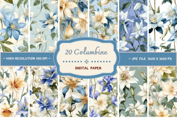 Download Columbine Flowers Digital Backgrounds - Digital backgrounds Collection