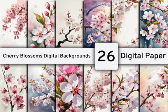 Download Cherry Blossoms Digital Backgrounds - Digital backgrounds Collection