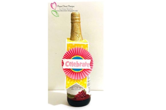 Download Birthday Bottle Label with Rosette - Premium Resources