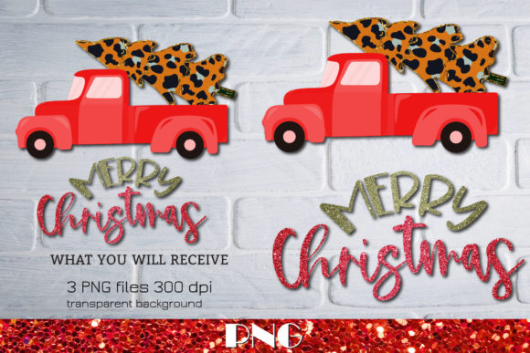 Download Merry Christmas Red Truck Sublimation - Christmas Collection