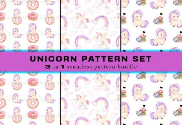 Download Unicorn Seamless Pattern Digital Papers - Unicorn Collection