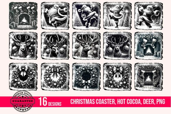 Download Christmas Coaster, Hot Cocoa, Deer, PNG - Christmas Collection