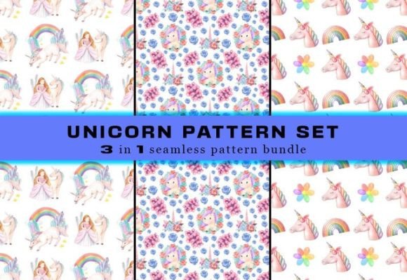 Download Unicorn Seamless Pattern Digital Papers - Unicorn Collection