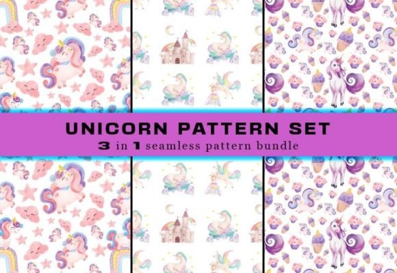 Download Unicorn Seamless Pattern Digital Papers - Unicorn Collection