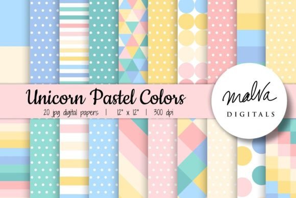 Download Unicorn Pastel Geometric Patterns - Unicorn Collection
