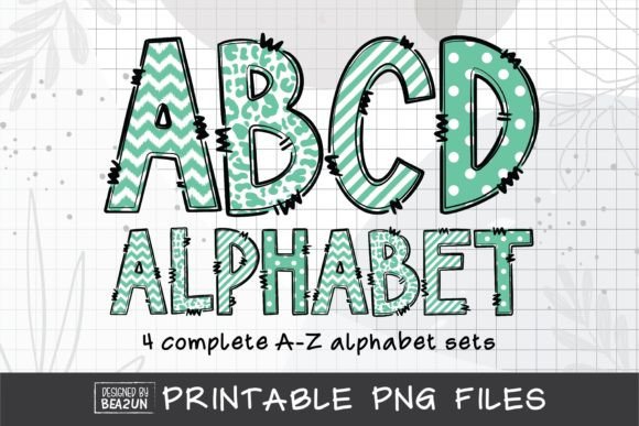 Download Mint Chevron, Polka Dot, Stripe Alphabet - Chevron Collection