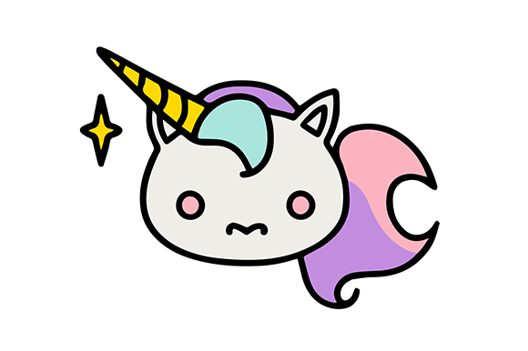 Download Cute Cartoon Unicorn Head Kawaii Vector - Unicorn Collection