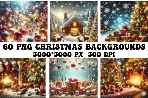 Download 60 PNG Christmas Backgrounds Bundle - Christmas Collection
