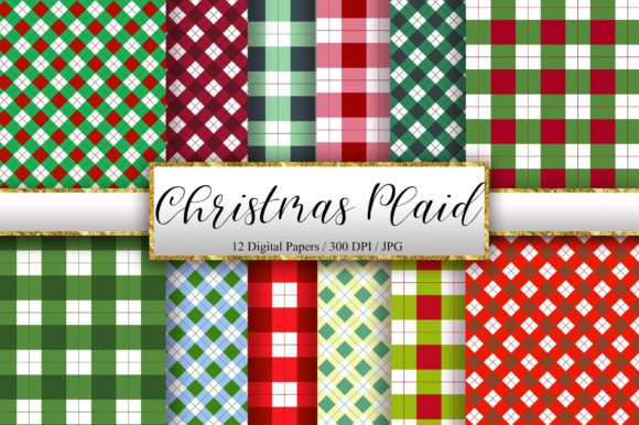 Download Christmas Plaid Background Digital Paper - Christmas Collection