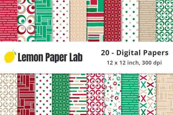 Download Christmas Geometric Digital Papers - Christmas Collection