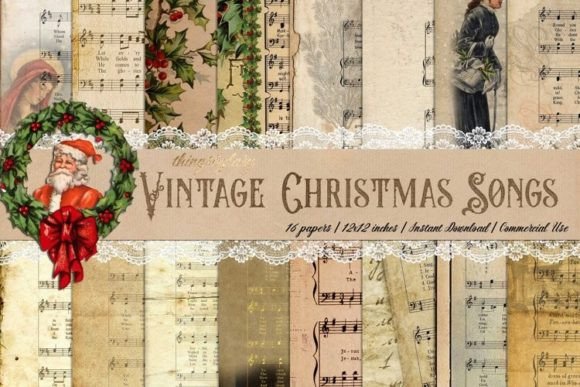 Download Christmas Old Music Sheet Papers 12in - Christmas Collection