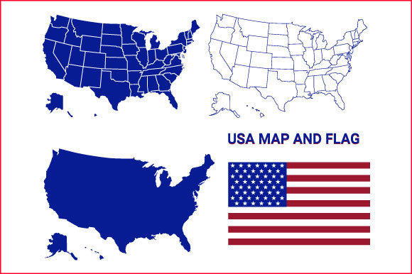 Download United States of America Map and Flag - United states Collection
