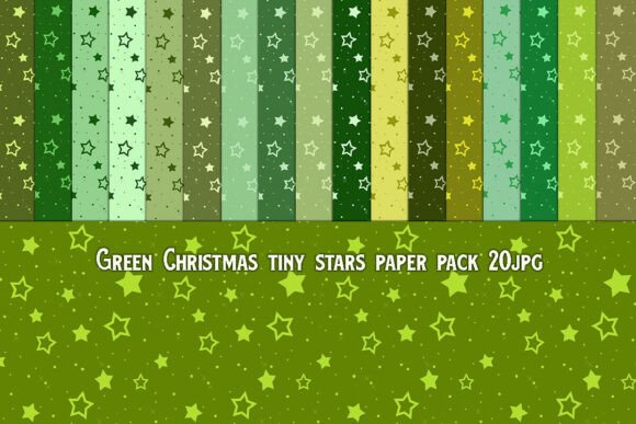Download Green Christmas Tiny Stars Paper Pack - Christmas Collection