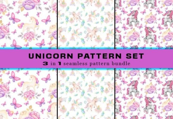 Download Unicorn Seamless Pattern Digital Papers - Unicorn Collection