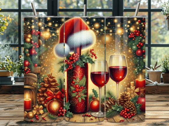 Download Christmas Wine Bottle Winter Tumbler - Christmas Collection